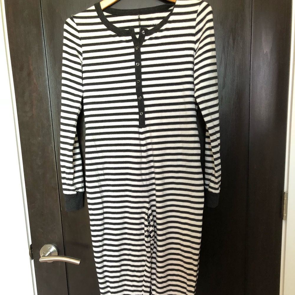 NEVER WORN Xhilaration Grey/White Striped Onesie
